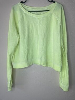 City Streets Neon Lime Long Sleeve Cropped Pullover